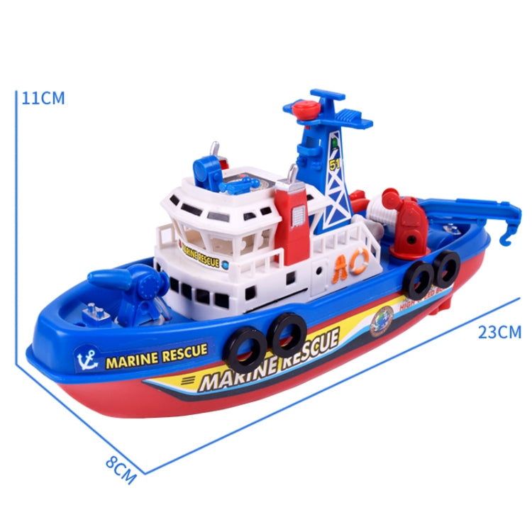 Giocattolo per doccia per bambini con barca dei pompieri da pesca elettrica con getto d'acqua e funzione di luce e suono, Electric Fishing Fire Boat