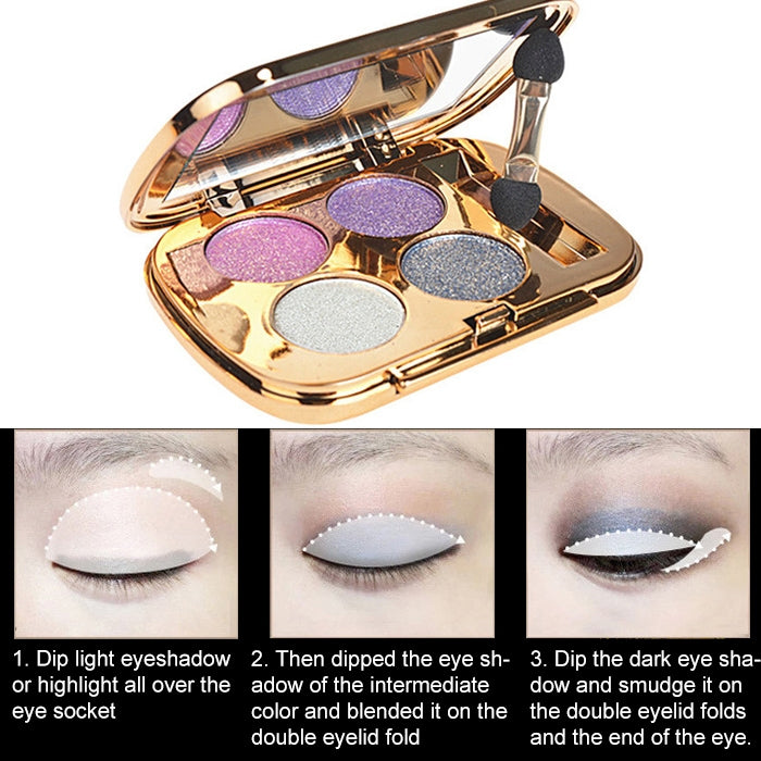 Palette di ombretti professionali per il trucco degli occhi Palette per il trucco dei cosmetici Gold Smoky Ombretto con glitter brillanti e diamanti