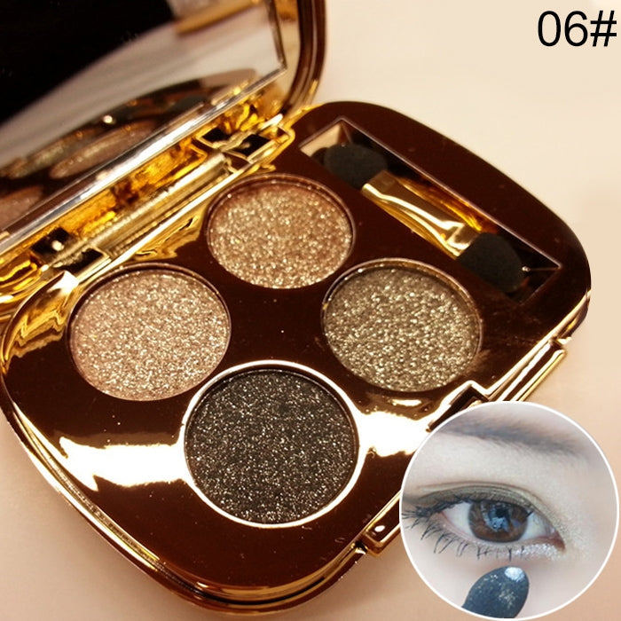 Palette di ombretti professionali per il trucco degli occhi Palette per il trucco dei cosmetici Gold Smoky Ombretto con glitter brillanti e diamanti