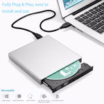 USB 2.0 Portatile Ultra Sottile Esterno Slot-in DVD-RW CD-RW CD Lettore DVD ROM Drive Writer Rewriter Burner per PC