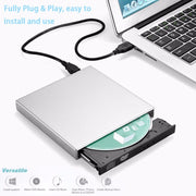 USB 2.0 Portatile Ultra Sottile Esterno Slot-in DVD-RW CD-RW CD Lettore DVD ROM Drive Writer Rewriter Burner per PC