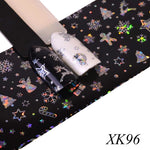 3 PC Foil per unghie olografici con fiocco di neve natalizio Adesivo foil per trasferimento nail art natalizio invernale