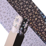 3 PC Foil per unghie olografici con fiocco di neve natalizio Adesivo foil per trasferimento nail art natalizio invernale