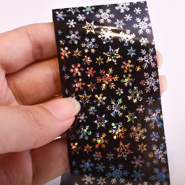 3 PC Foil per unghie olografici con fiocco di neve natalizio Adesivo foil per trasferimento nail art natalizio invernale