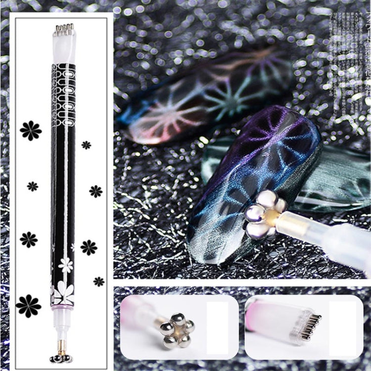 3 pezzi penna magnetica gel per occhi di gatto penna magnetica a doppia testa prugna branding fiore penna magnetica per unghie magnete per occhi di gatto nuovo strumento