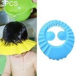 Cuffia per doccia sicura per bambini da 3 pezzi Cappello per visiera da bagno per bambini Cuffia per doccia regolabile per bambini Proteggi gli occhi Scudo per il lavaggio dei capelli per bambini Cappellino impermeabile, Pink+wave, Pink+earflaps       ...