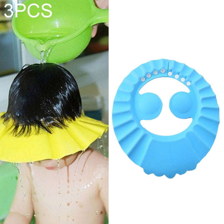 Cuffia per doccia sicura per bambini da 3 pezzi Cappello per visiera da bagno per bambini Cuffia per doccia regolabile per bambini Proteggi gli occhi Scudo per il lavaggio dei capelli per bambini Cappellino impermeabile, Pink+wave, Pink+earflaps       ...