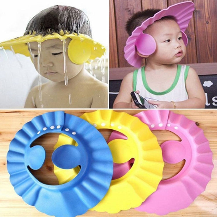 Cuffia per doccia sicura per bambini da 3 pezzi Cappello per visiera da bagno per bambini Cuffia per doccia regolabile per bambini Proteggi gli occhi Scudo per il lavaggio dei capelli per bambini Cappellino impermeabile, Pink+wave, Pink+earflaps       ...