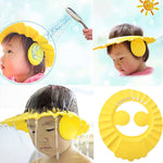 Cuffia per doccia sicura per bambini da 3 pezzi Cappello per visiera da bagno per bambini Cuffia per doccia regolabile per bambini Proteggi gli occhi Scudo per il lavaggio dei capelli per bambini Cappellino impermeabile, Pink+wave, Pink+earflaps       ...