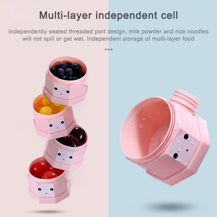 Scatola per latte in polvere a strati staccabile portatile per esterni Scatola per latte in polvere sigillata per bambini, 3 Grids, 4 Grids