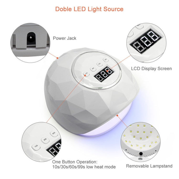 Lampada per unghie F6 UV LED Lampada per unghie a doppia mano che polimerizza lo smalto gel UV con sensore, timer e display LCD