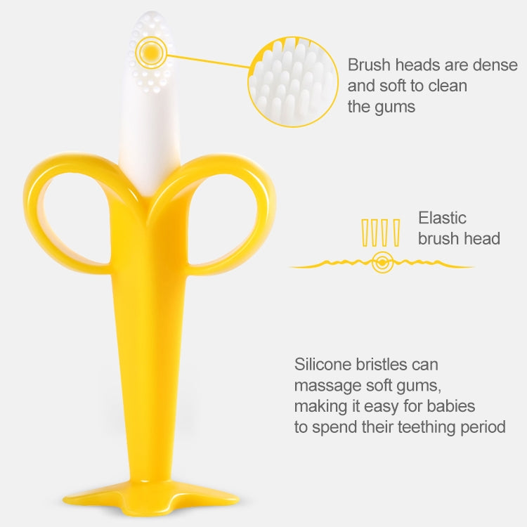 Set 3 spazzolini in silicone a forma di banana per bambini