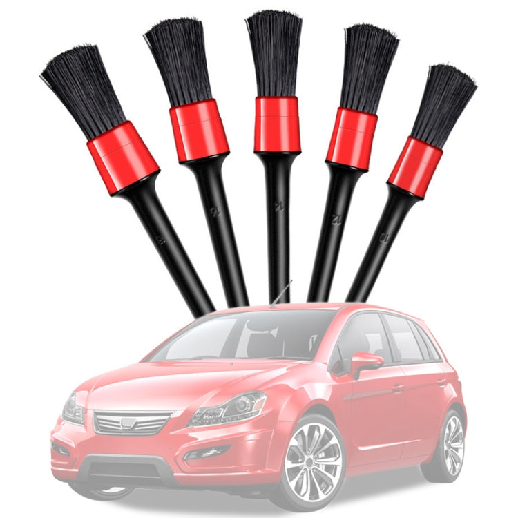 5 Pcs Auto Detailing Spazzola Pulizia Spazzole Per Capelli Di Cinghiale Naturale Strumenti Di Dettaglio Auto Prodotti Ruote Cruscotto, 5 in 1 Random Color Delivery, 5 in 1 Black, 5 in 1 White