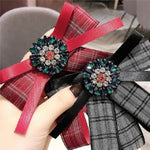 Accessori per camicia con spilla con fiocco e fiocco di diamanti da donna con papillon scozzese fresco