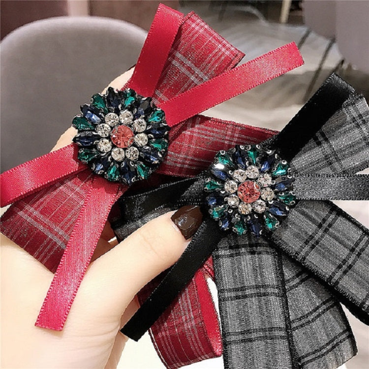 Accessori per camicia con spilla con fiocco e fiocco di diamanti da donna con papillon scozzese fresco