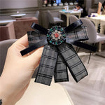 Accessori per camicia con spilla con fiocco e fiocco di diamanti da donna con papillon scozzese fresco