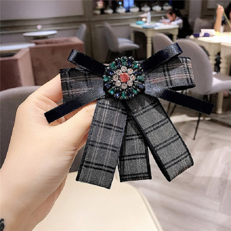 Accessori per camicia con spilla con fiocco e fiocco di diamanti da donna con papillon scozzese fresco
