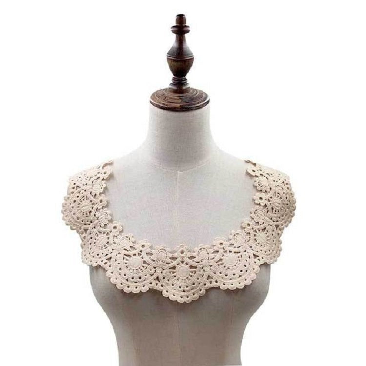 Colletto ricamato in pizzo di seta di latte Collare finto cavo Accessori di abbigliamento fai-da-te, dimensioni: circa 32 x 26 cm, Red, Red Wine, Blue, Beige, Purple Pink, Black, White