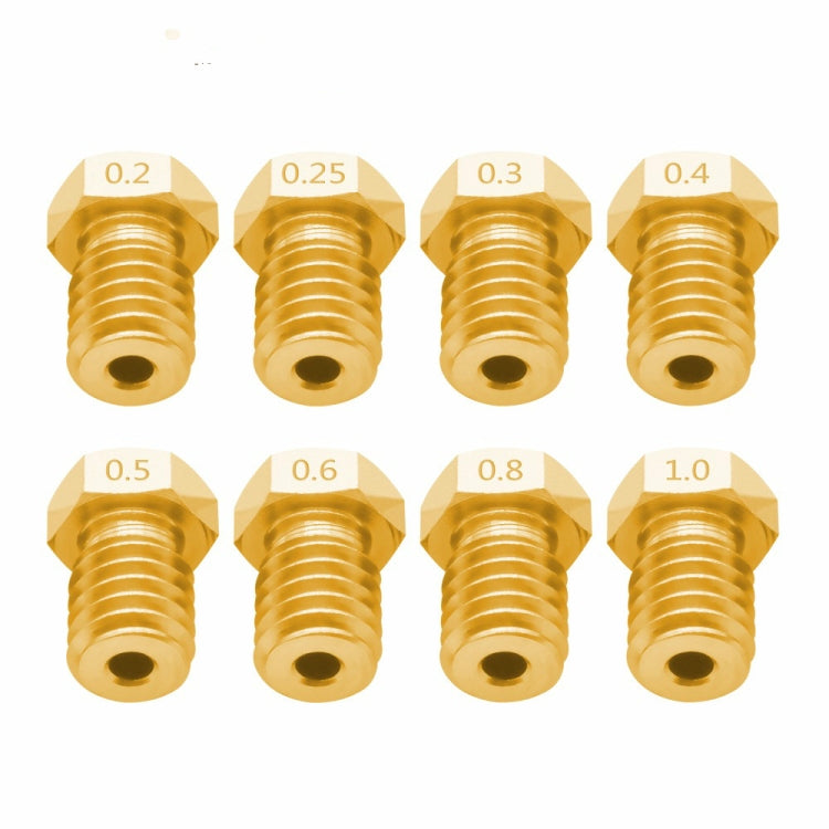 Set 8 ugelli in ottone per stampante 3D M6 1.75/3 mm