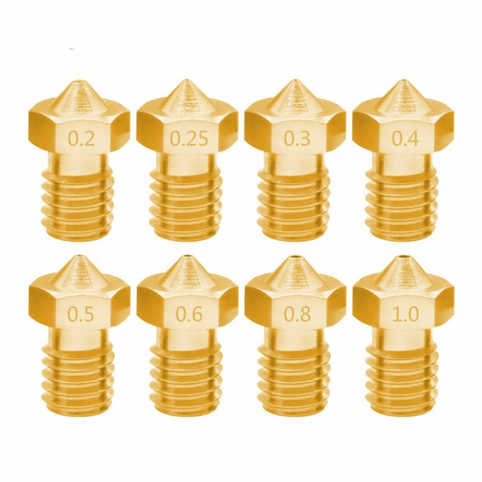 8 PCS Bugatti Accessori per stampante 3D E3D-V5 V6 Ugello M6 Filo di consumo Ugello caldo, 1.75/0.2mm, 1.75/0.25mm, 1.75/0.3mm, 1.75/0.35mm, 1.75/0.4mm, 1.75/0.5mm, 1.75/0.6mm, 1.75/0.8mm, 1.75/1.0mm, 3/0.2mm, 3/0.3mm, 3/0.4mm, 3/0.5mm, 3/0.6mm, 3/0.8mm