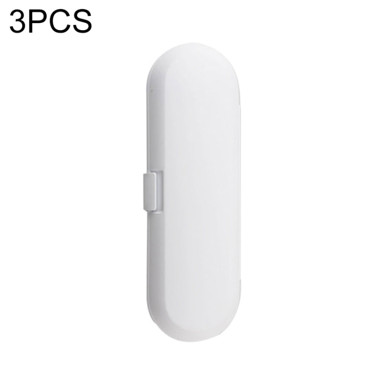 Scatola di immagazzinaggio portatile da viaggio per spazzolino elettrico sonico universale da 3 pezzi, White