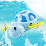 Giocattolo a forma di orologio a forma di tartaruga del fumetto Bambini che fanno il bagno Giocano con l'acqua Giocattolo educativo per bambini, Educational Turtle (Light Blue), Educational Turtle (Orange), Educational Turtle (Green)
