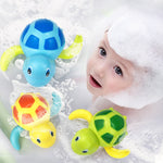 Giocattolo a forma di orologio a forma di tartaruga del fumetto Bambini che fanno il bagno Giocano con l'acqua Giocattolo educativo per bambini, Educational Turtle (Light Blue), Educational Turtle (Orange), Educational Turtle (Green)