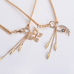 Catena decorativa in vita con strass metallici per cintura sottile da donna, 62cm One Pearl Butterfly Pendant, 68cm One Pearl Butterfly Pendant, 75cm One Pearl Butterfly Pendant, 62cm Four Pearls Pendant, 68cm Four Pearls Pendant, 75cm Four Pearls Pend...