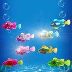 Giocattolo da doccia elettrico per neonati con pesci di simulazione 8 in 1 con funzione di nuoto e illuminazione, Simulation Electric Fish