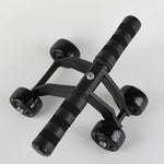 Attrezzatura per il fitness per esercizi muscolari addominali a quattro ruote multifunzionali in stile rana, Black, Green