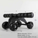 Attrezzatura per il fitness per esercizi muscolari addominali a quattro ruote multifunzionali in stile rana, Black, Green