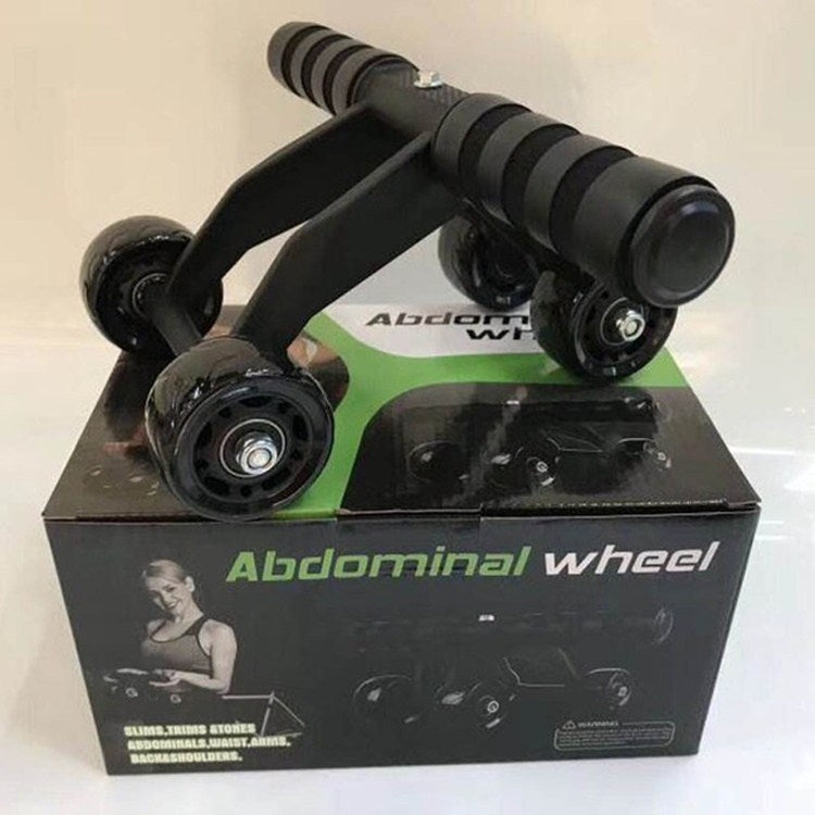 Attrezzatura per il fitness per esercizi muscolari addominali a quattro ruote multifunzionali in stile rana, Black, Green