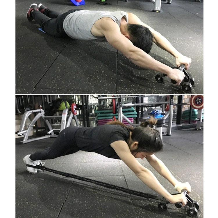Attrezzatura per il fitness per esercizi muscolari addominali a quattro ruote multifunzionali in stile rana, Black, Green