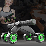 Attrezzatura per il fitness per esercizi muscolari addominali a quattro ruote multifunzionali in stile rana, Black, Green