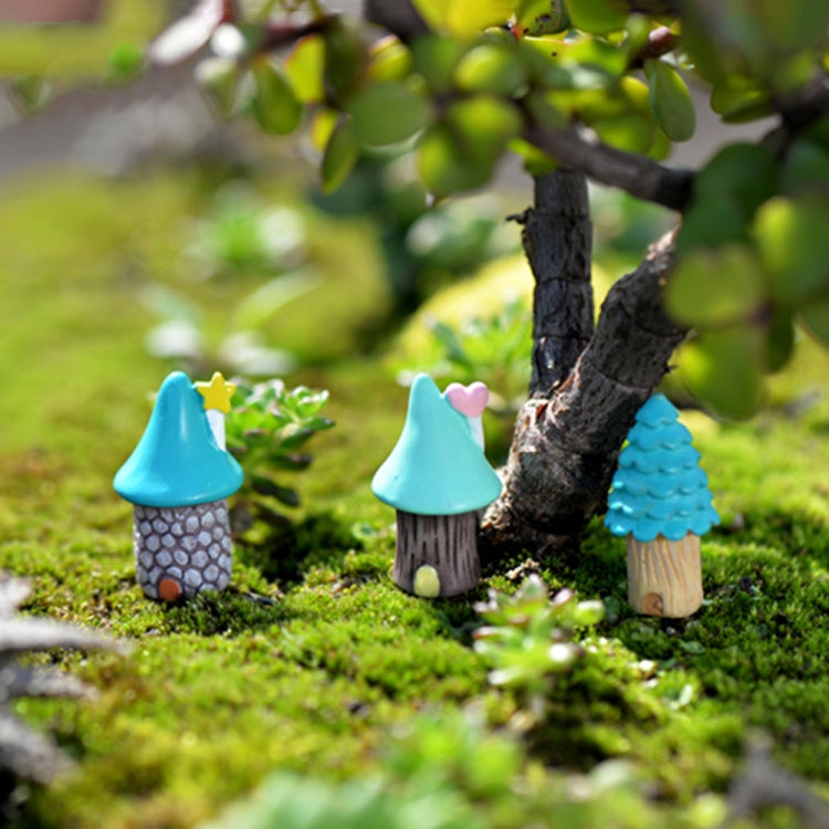 2 PCS Cartoon Tree House Moss Micro-paesaggio Carnoso Ornamenti Gioielli, Consegna in stile casuale, Cartoon Tree House Ornaments