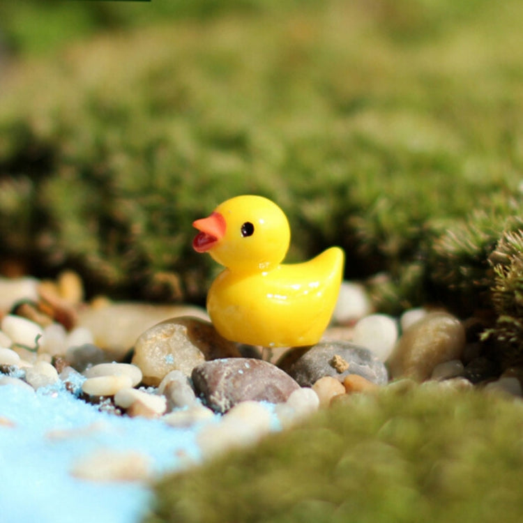 5 pezzi Mini accessori per la casa delle bambole Resina Decorazione tridimensionale per piante di anatra gialla piccola, Yellow Duck Plant Decoration
