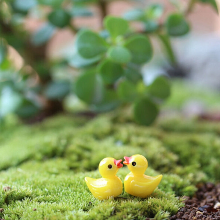 5 pezzi Mini accessori per la casa delle bambole Resina Decorazione tridimensionale per piante di anatra gialla piccola, Yellow Duck Plant Decoration