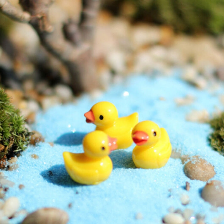 5 pezzi Mini accessori per la casa delle bambole Resina Decorazione tridimensionale per piante di anatra gialla piccola, Yellow Duck Plant Decoration