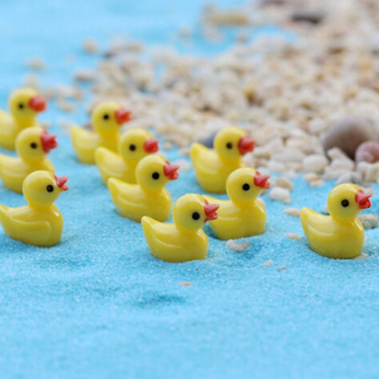 5 pezzi Mini accessori per la casa delle bambole Resina Decorazione tridimensionale per piante di anatra gialla piccola, Yellow Duck Plant Decoration