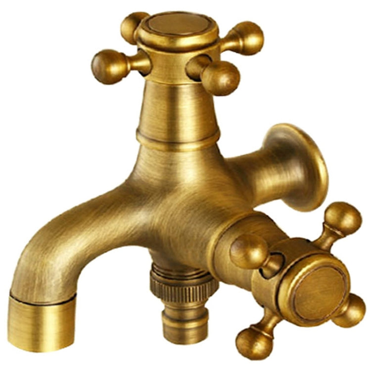 Rubinetto per lavatrice antico in rame un punto due coppie rubinetto singolo freddo a 4 punti, Antique Washing Faucet