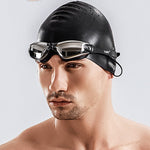 Tappi per le orecchie siamesi con montatura grande 3 in 1 HD impermeabili e antiappannamento Occhialini da nuoto + Cuffia da nuoto + Set clip per naso per uomo e donna, 3 in 1 Swimming Set(Black), 3 in 1 Swimming Set(Blue), 3 in 1 Swimming Set(Pink)   ...