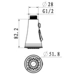 Interruttore a pulsante del clacson da cucina, rubinetto pausabile, irrigatore, ugello a risparmio idrico, filtro spruzzatore, Plating CP, Drawing BN