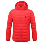 Giacca invernale con cappuccio per riscaldamento elettrico intelligente, M, L, XL, XXL, XXXL, XXXXL