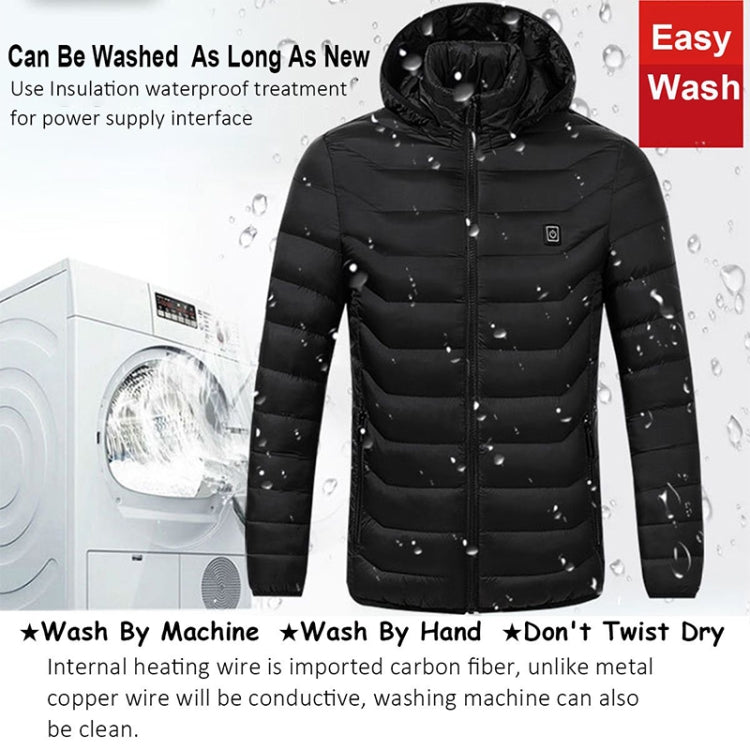 Giacca invernale con cappuccio per riscaldamento elettrico intelligente, M, L, XL, XXL, XXXL, XXXXL
