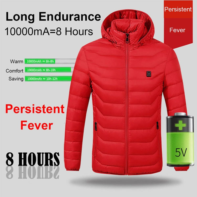 Giacca invernale con cappuccio per riscaldamento elettrico intelligente, M, L, XL, XXL, XXXL, XXXXL
