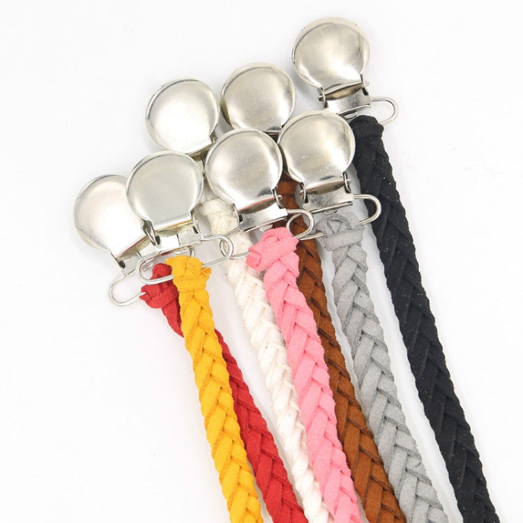 Catena anti-stacco intrecciata in pelle con catena per ciuccio per bambini da 3 pezzi