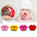 3 pezzi ciuccio neonato labbra rosse ciucci fittizi divertenti capezzoli in silicone per bambini massaggiagengive ciuccio ciuccio