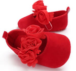 Scarpe da culla per neonato con fiore adorabile, scarpe da bambino antiscivolo morbide prewalker, 11cm, 12cm, 13cm