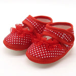 3 pezzi di scarpe da neonato per bambina in pizzo a pois con suola morbida, scarpe basse casual calde, 11 size, 12 size, 13 size