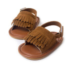 Sandali per bambini con frange in PU moda casual, 11cm/76g, 12cm/83g, 13cm/93g